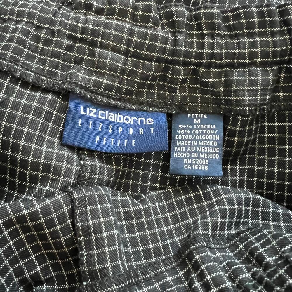 Liz Claiborne Liz Sport Gingham Pants Petite Medium Wide Leg Casual - Picture 6 of 6